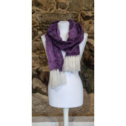 Foulard Purple - Lino rayón chenille y lana merino | Artesanía